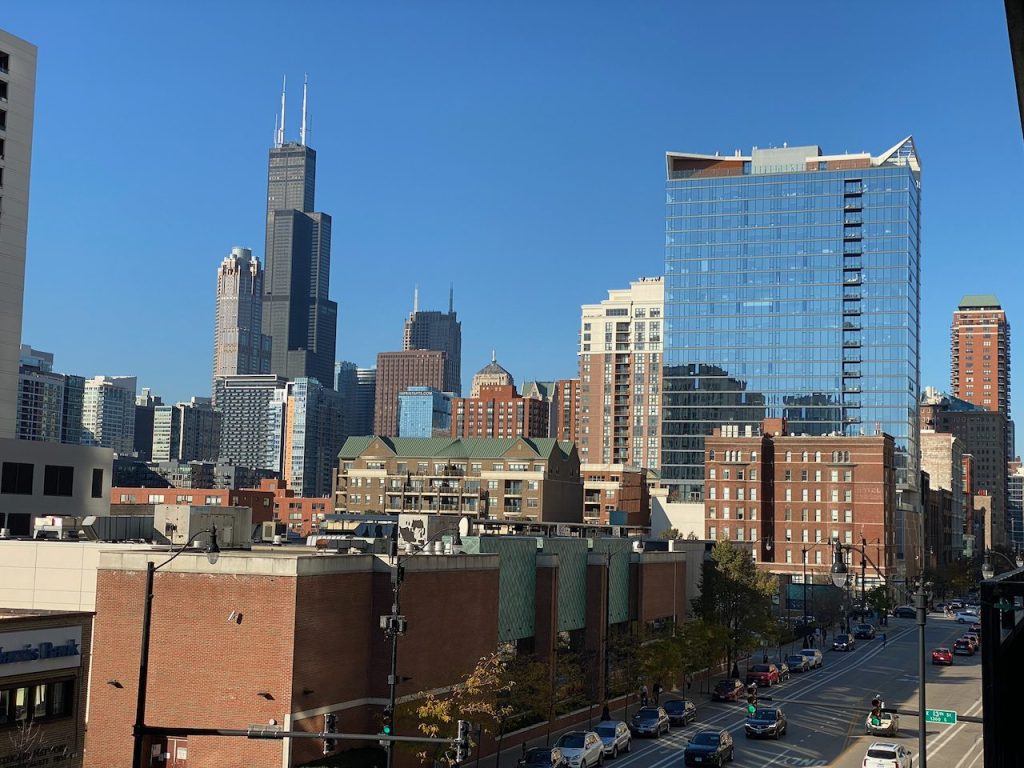 Willis Tower and the Chicago skyline from the South Loop