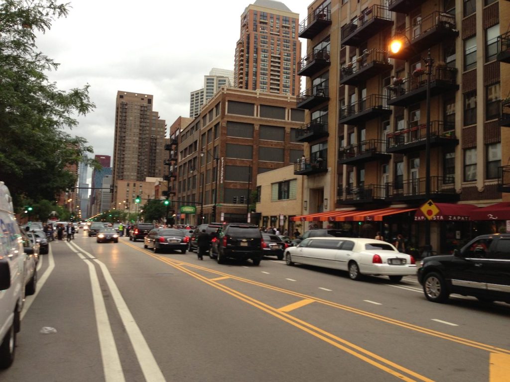 Wabash Avenue looking north in the South Loop